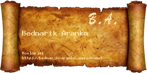 Bednarik Aranka névjegykártya